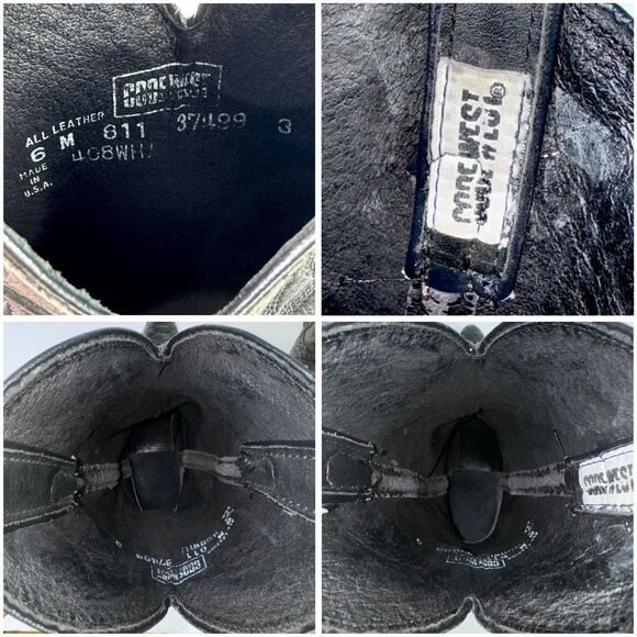 Code West Dan Post Vintage Western Cowgirl Boot Black Python Snakeskin Snake 6 M - Picture 7 of 12